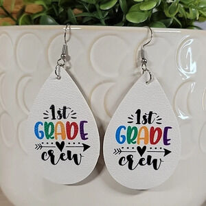 1st Grade Crew Teacher Themed Earrings